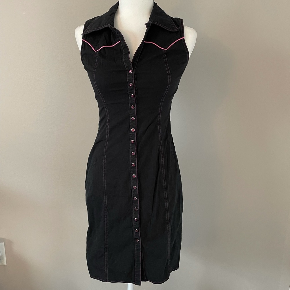Black and Pink Bebe Dress So Cute !! Sz Small